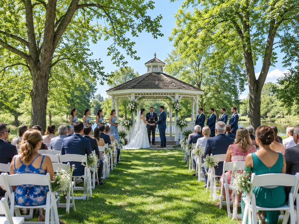 Scenic Outdoor Lakeside Ceremony at Lakeview Golf Resort